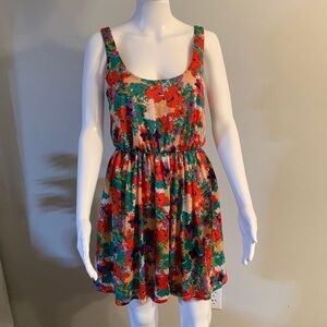 Not Forever Colorful mini Sun dress Size L (see measurements) so darn cute!!